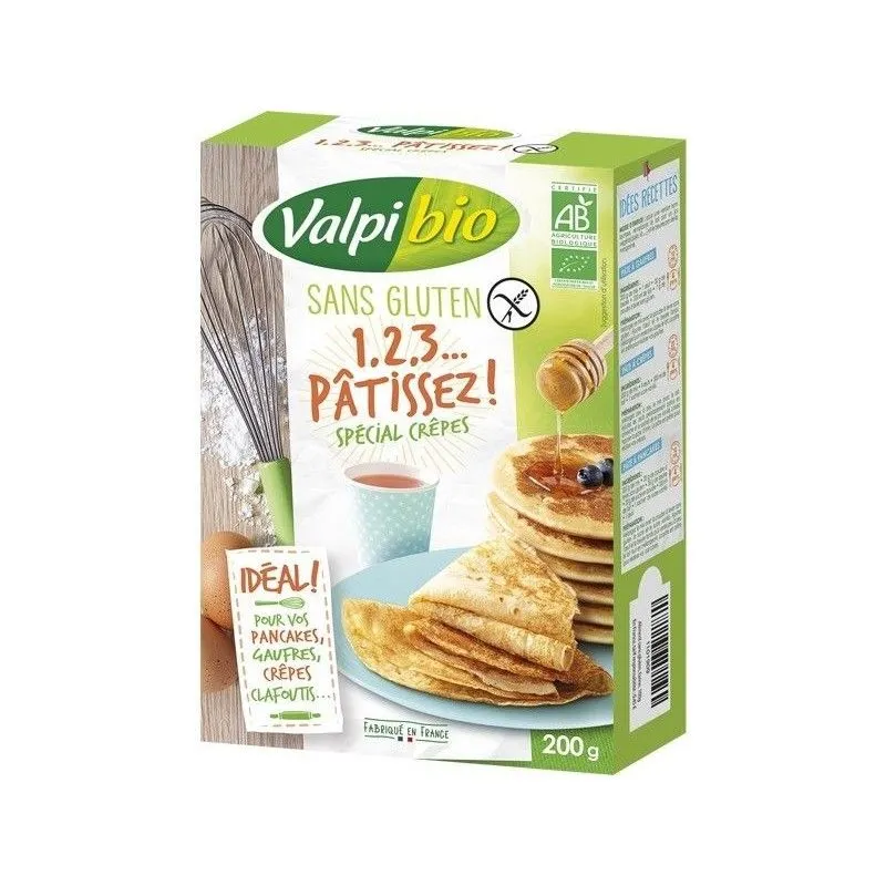1,2,3 Pastelería, Tortitas Especiales Sin Gluten-200g-Valpi Bio.