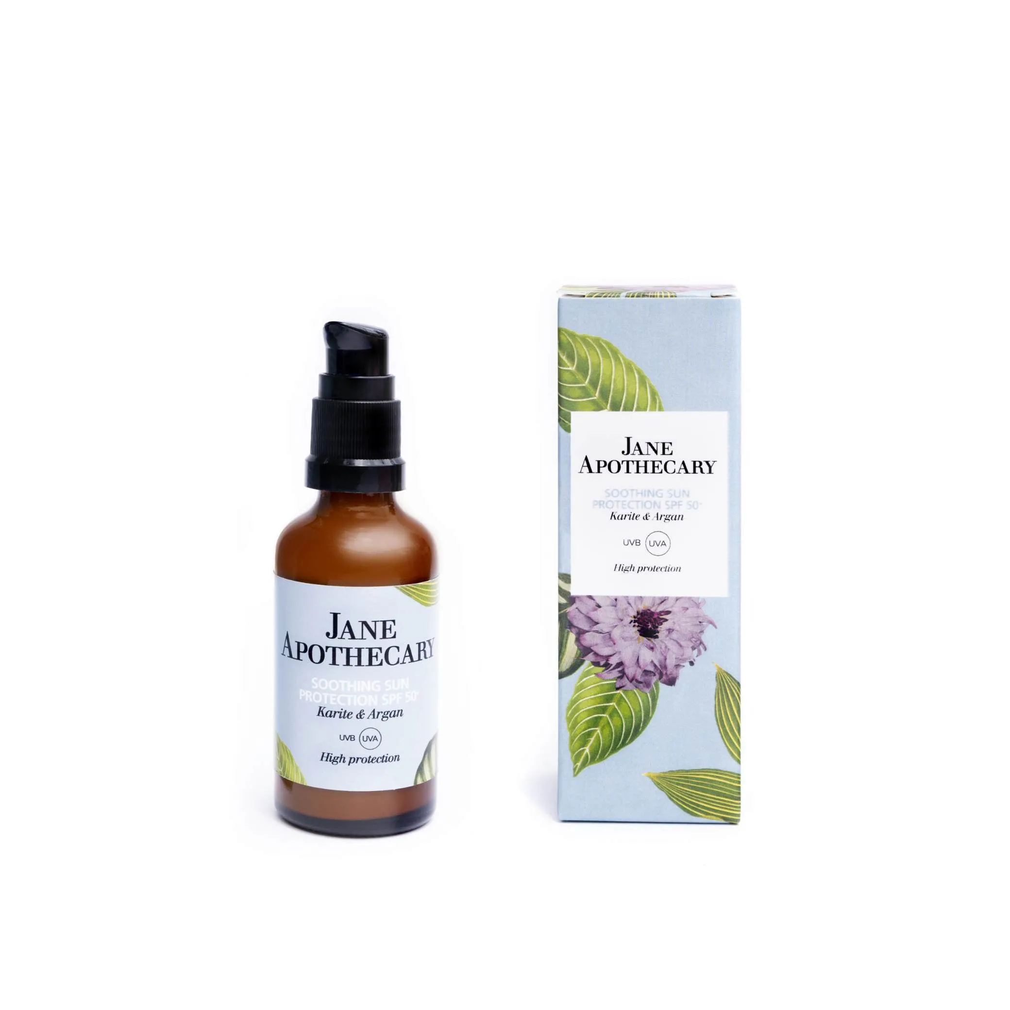 Protector solar facial calmante SPF50+ karité y argán