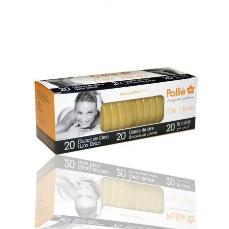 Caja 20 Discos Cera Caliente - Miel Piel Sensible - Pollié