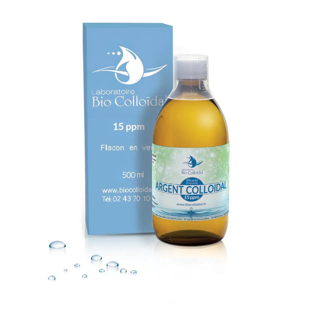 Plata Coloidal 15 ppm-Bote 500ml-Bio Coloidal