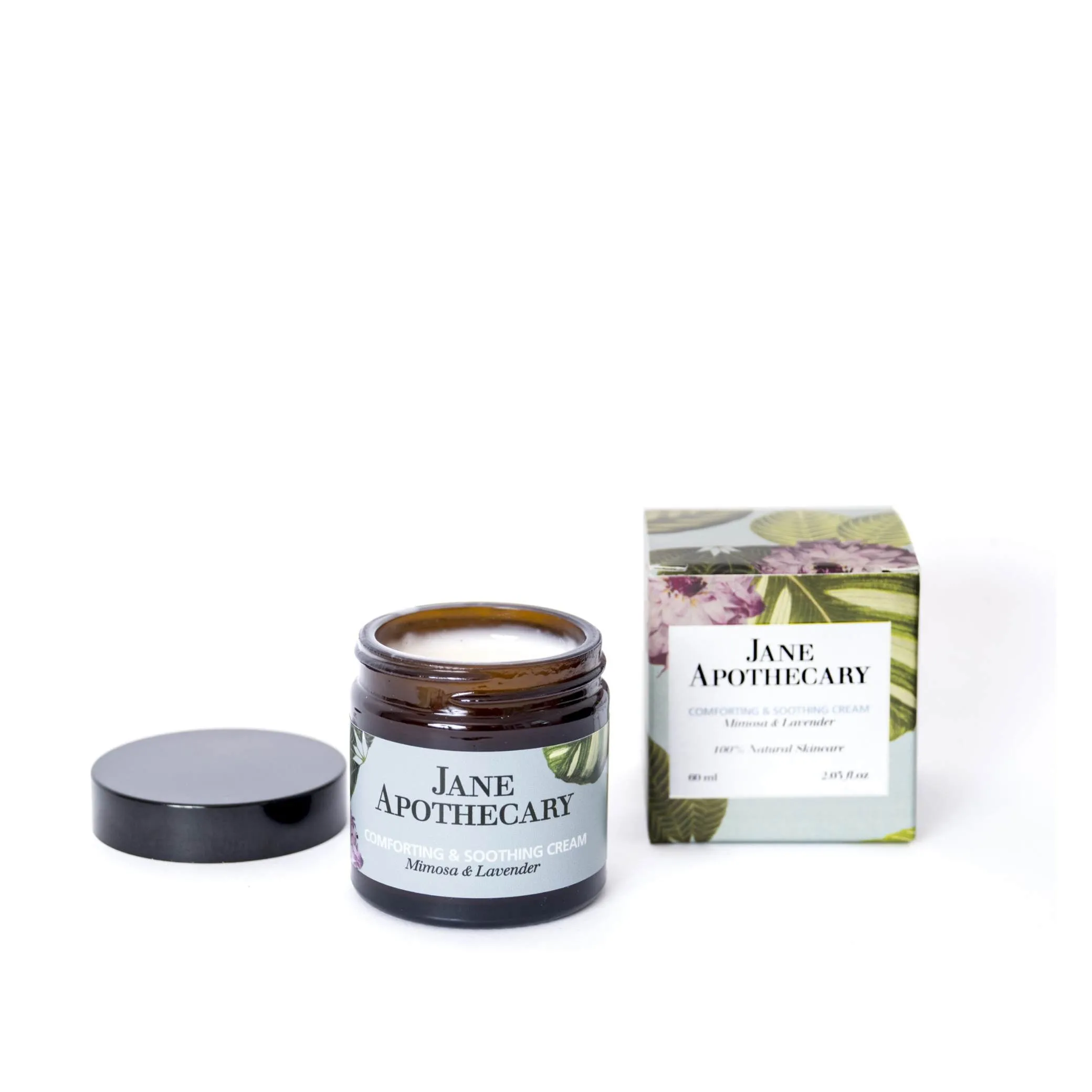 Crema facial hidratante y calmante de mimosa y lavanda