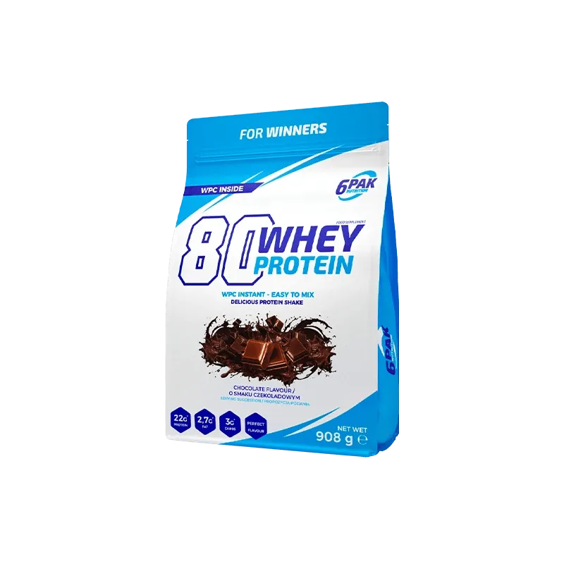 6PAK 80 Whey Protein, Sabor Chocolate - 908 g