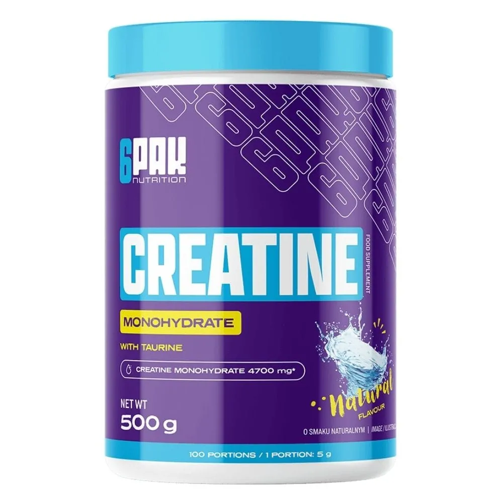 6PAK Creatina Monohidrato, Creatina con Taurina - 500 g