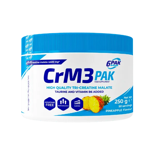6PAK CrM3 PAK Creatina en Polvo, Piña - 250 g