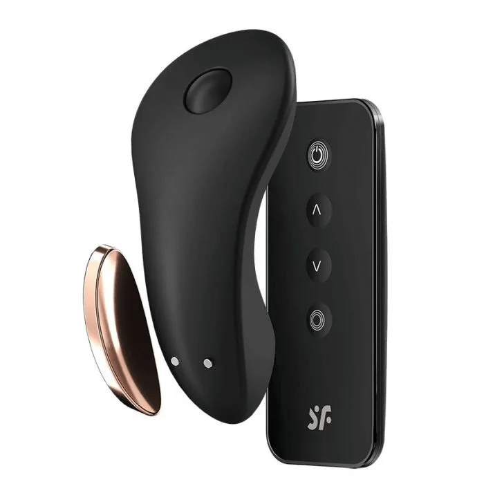 Little Secret Tanga Vibrador: Negro - Satisfyer