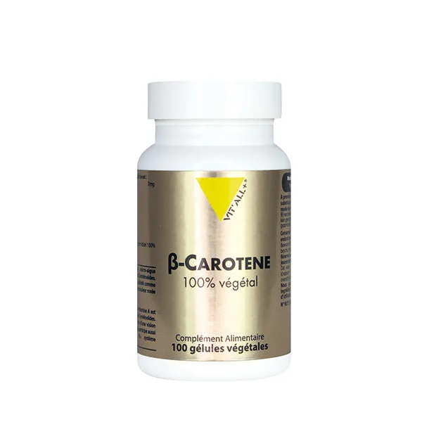 Betacaroteno 100% Vegetal-100 cápsulas vegetales-Vit'all+