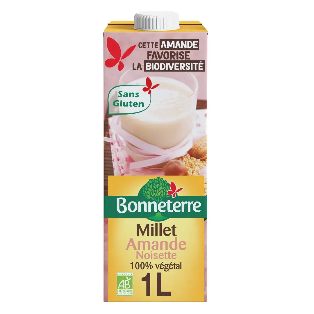 Bebida Bio de Mijo, Almendra y Avellana-1L-Bonneterre