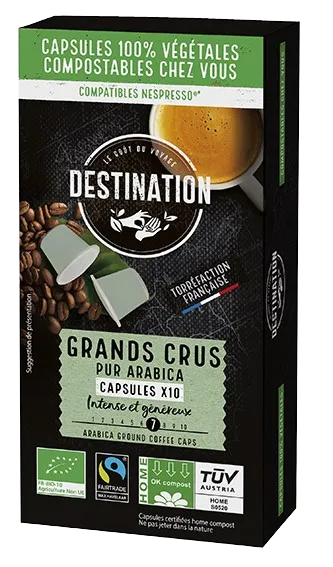 Café Grands Crus Puro Arábica Orgánico-10 cápsulas-Destino