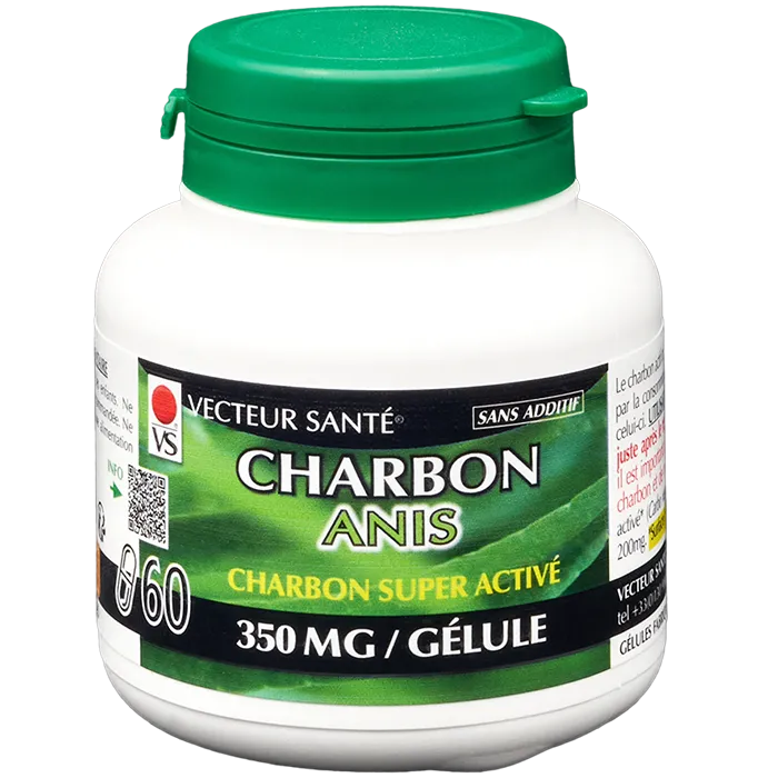 Carbón activado+anís-60 cápsulas-Vector de salud