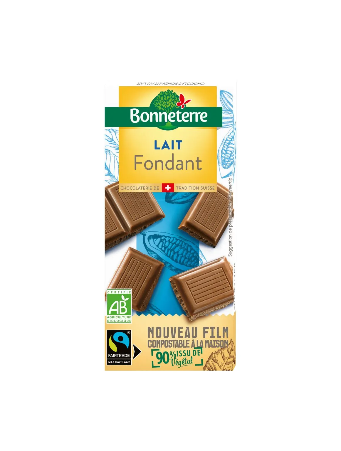 Chocolate con leche para fundir ecológico-100g-Bonneterre