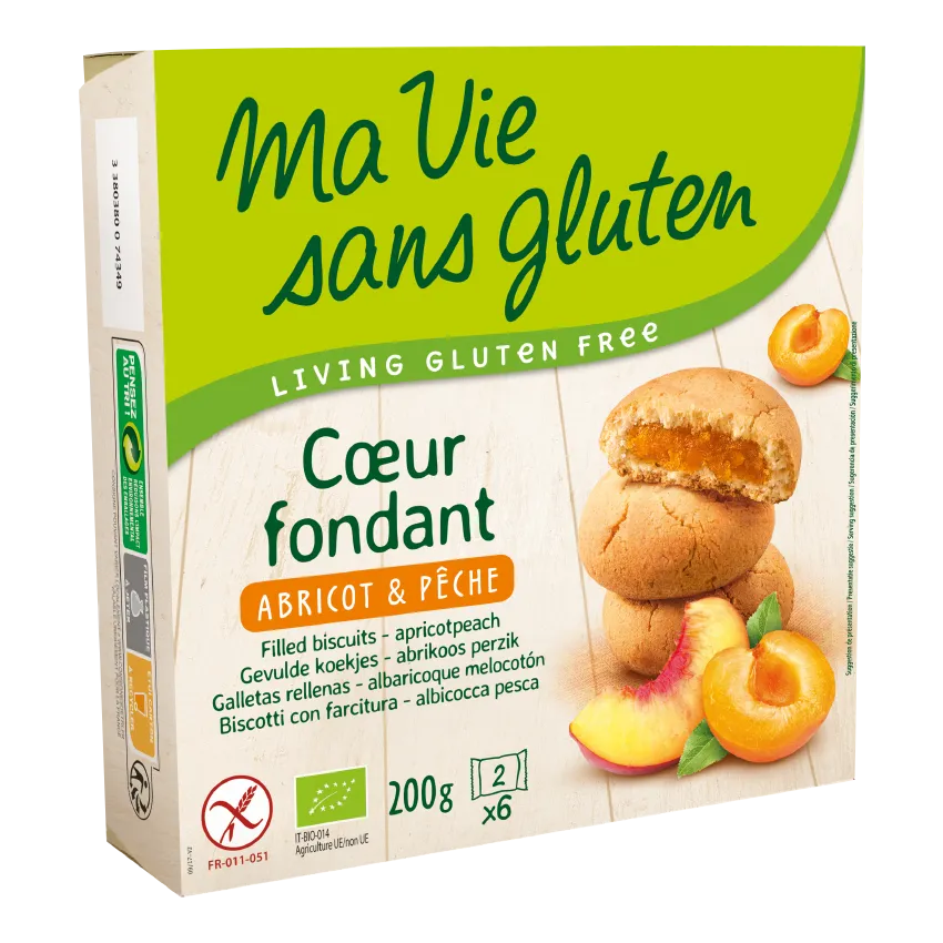 Corazón de fondant orgánico-Melocotón albaricoque-2x6-Mi vida sin gluten