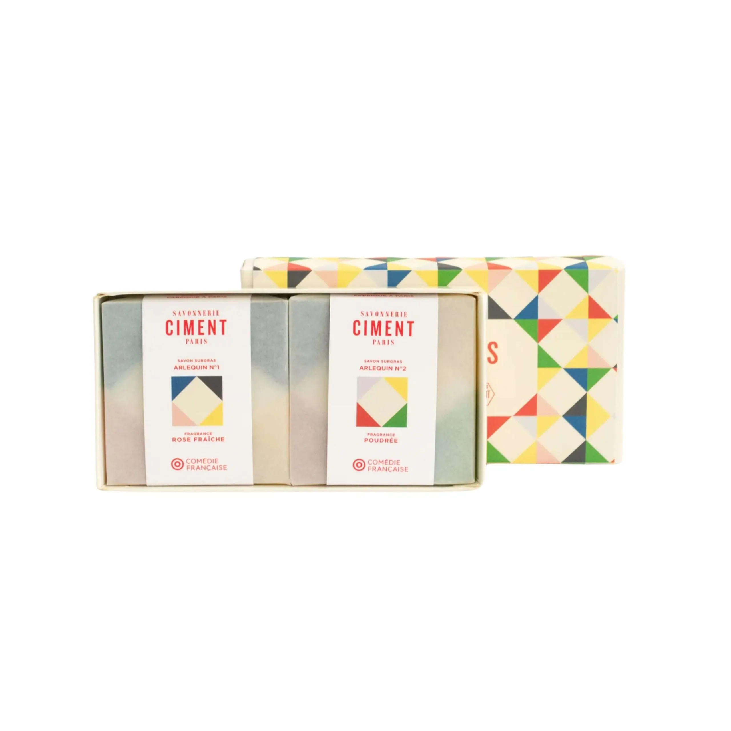 Cofre de jabones Arlequín: Rosa Fresca y Empolvado