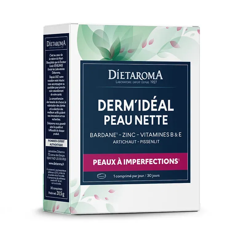 Dermideal-Zinc y Bardana-Piel clara-30 comprimidos-Dietaroma