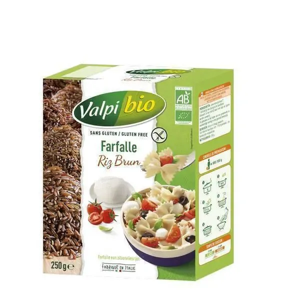 Farfalle sin gluten y arroz integral ecológico-250g-Valpi Bio