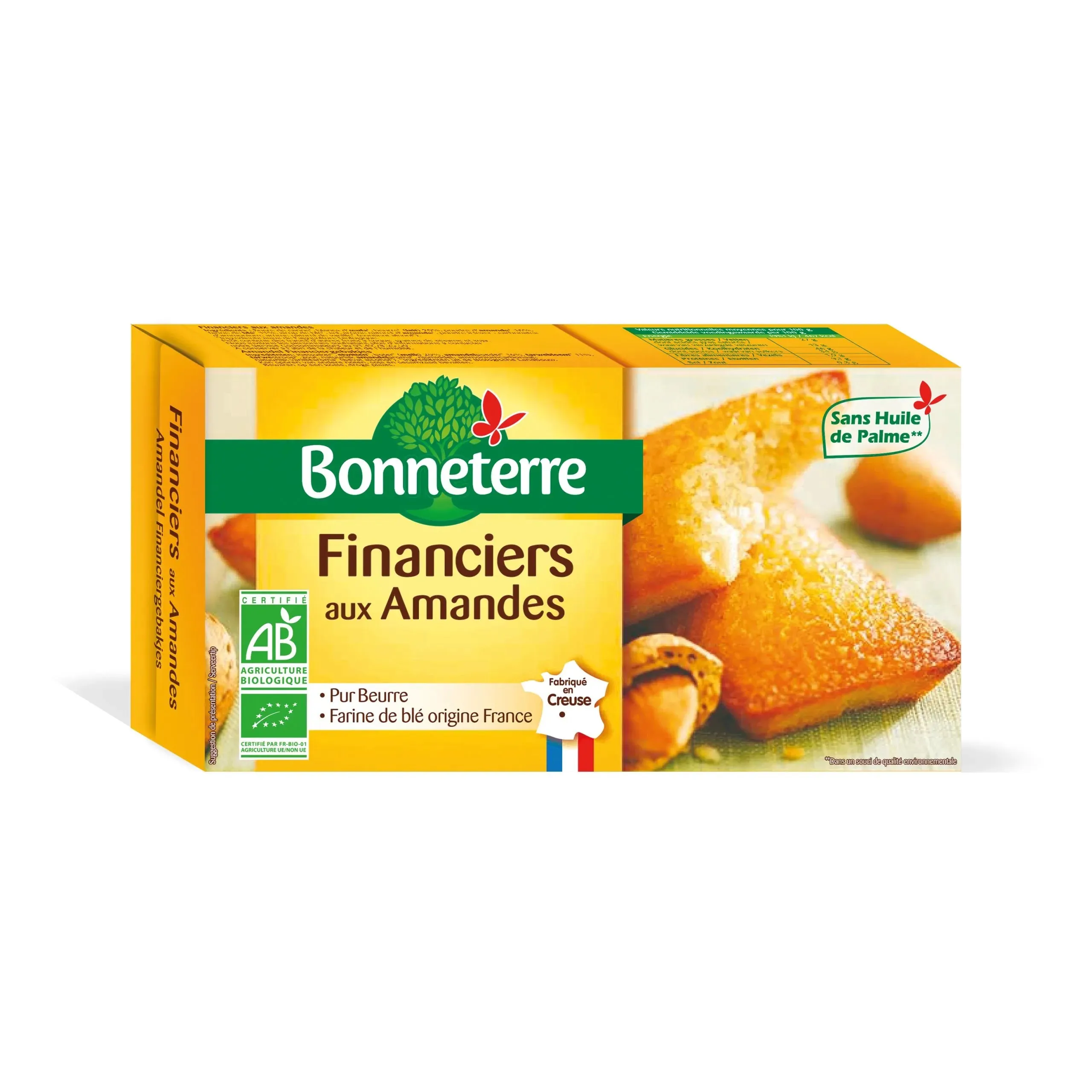 Financiers de almendra orgánicos - 150 g - Bonneterre
