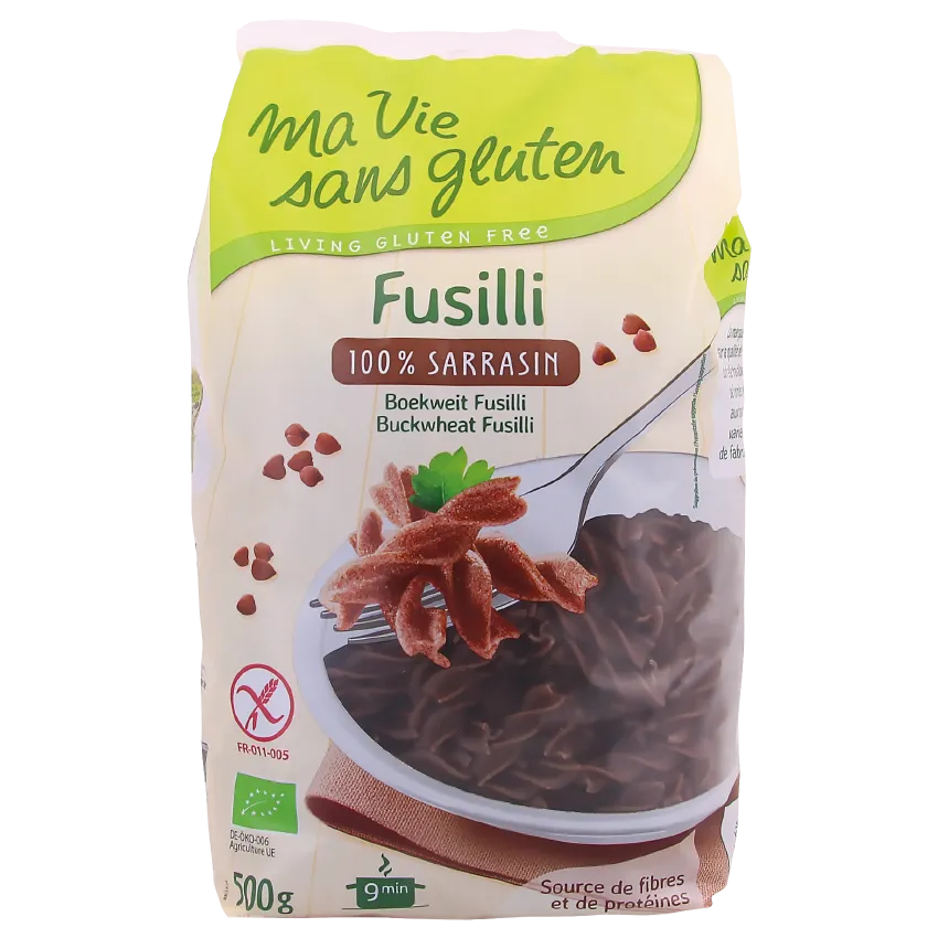 Fusilli de Trigo Sarraceno SIN GLUTEN-500g-Mi vida sin gluten