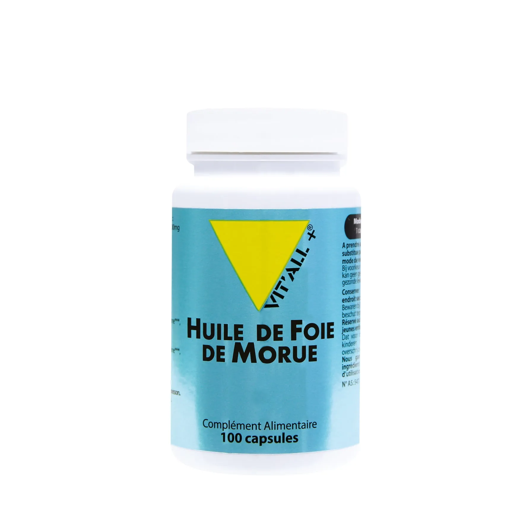 Aceite de hígado de bacalao - 100 cápsulas -Vit'all+