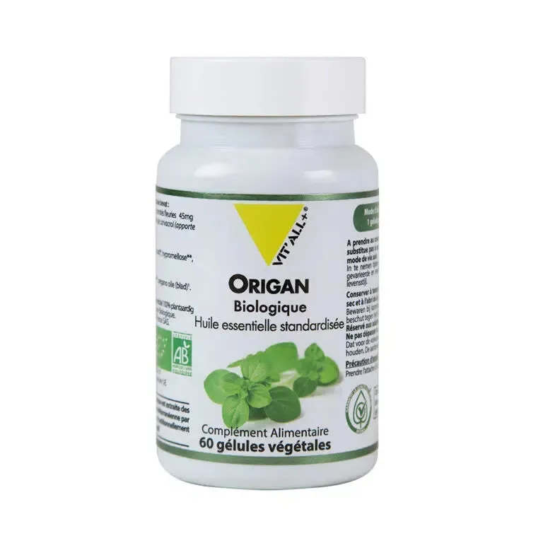Aceite de Orégano Ecológico 45mg-60 cápsulas-Vit'all+