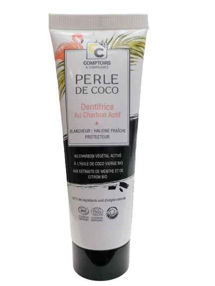 Pasta de dientes con carbón activado orgánico perla de coco-75ml-Comptoirs et Compagnies