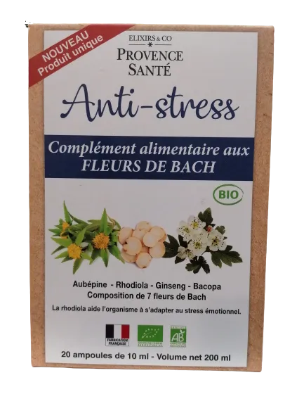Anti Estrés Bio, plantas y Flores de Bach - 20 ampollas - Elixir&Co