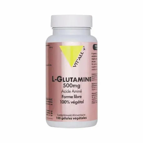 L-Glutamina 100% vegetal-500mg-100 cápsulas-Vit'All+