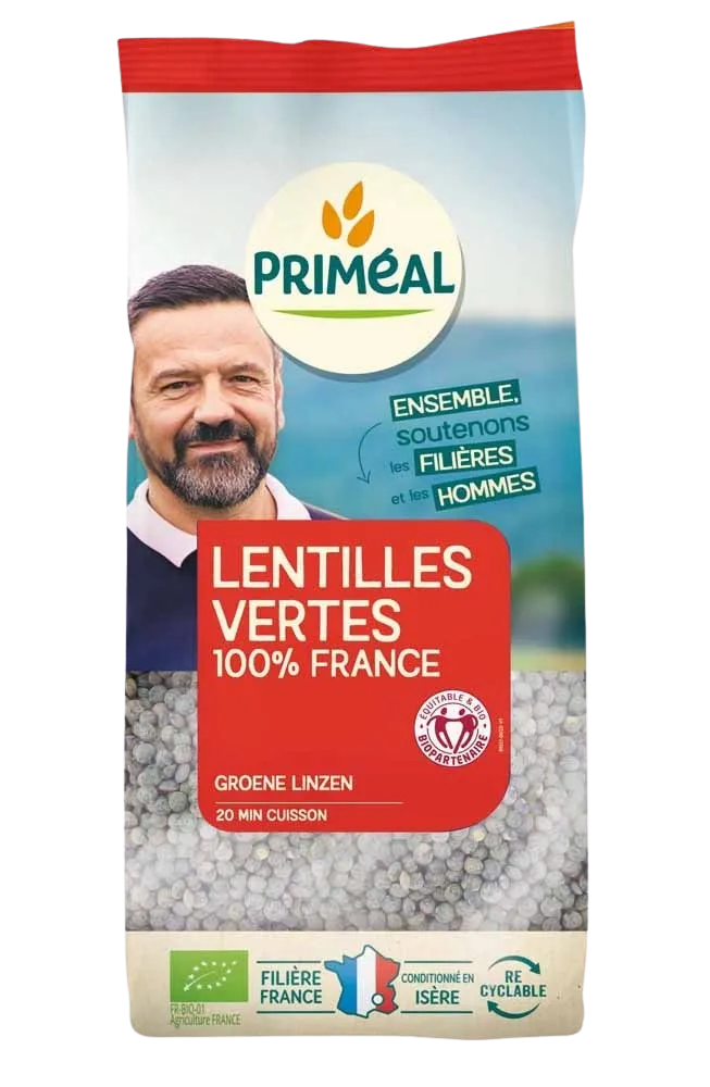 Lentejas verdes ecológicas 100% Francia-500g-Priméal