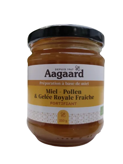Miel, polen y jalea real fresca Bio-250G-Aagaard