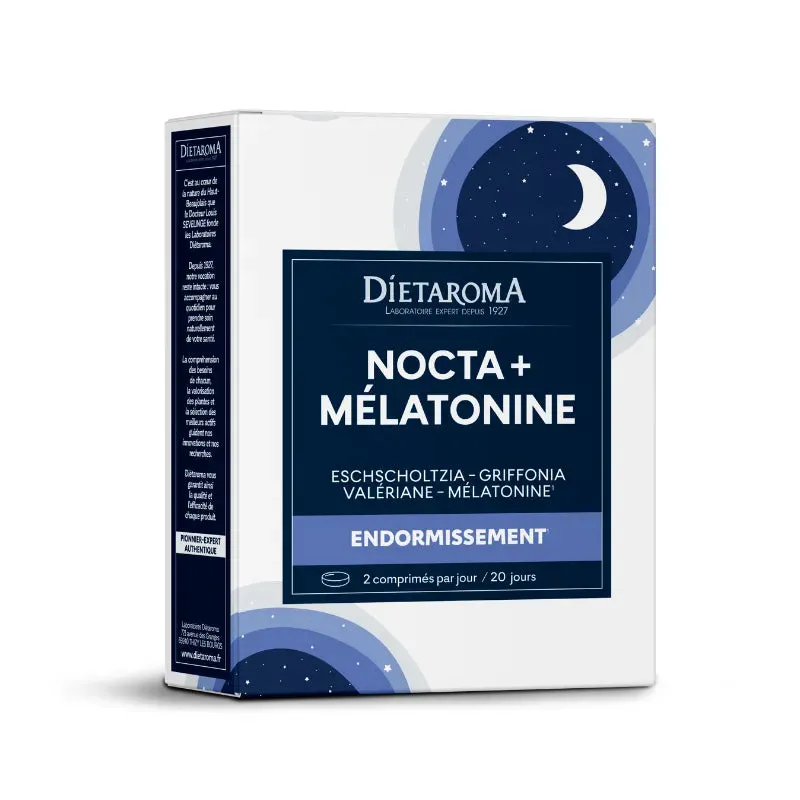 Nocta + Melatonina-40 comprimidos-Dietaroma