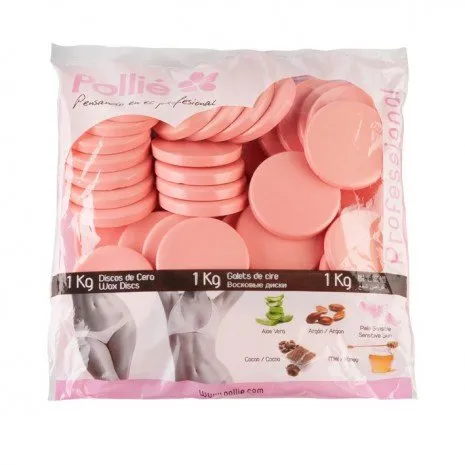 Discos Cera Caliente 1 kg - Rosa Piel Sensible - Pollié