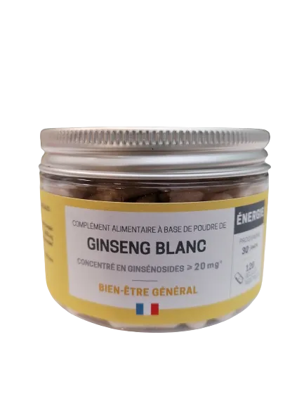 Raíz de Ginseng Blanco-120 cápsulas-Jardins d'Occitanie