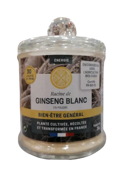 Raíz de ginseng blanco en polvo-30g-Jardins d’Occitanie