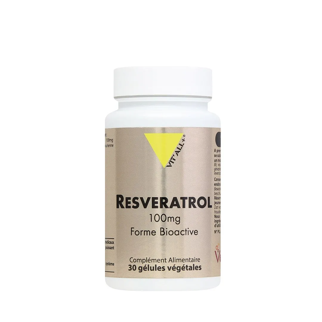 Resveratrol -100mg- 30 cápsulas vegetales-Vit'all+