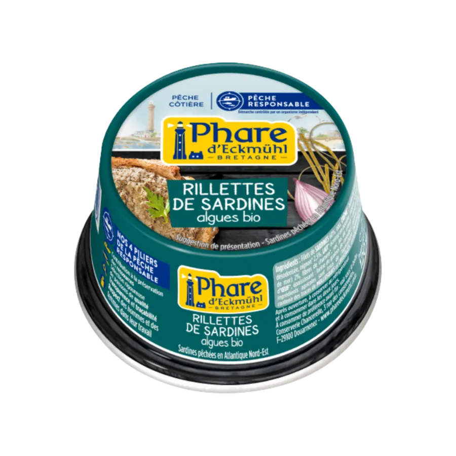 Rillettes de Sardinas con Algas Bio-120g-Phare d'Eckmühl