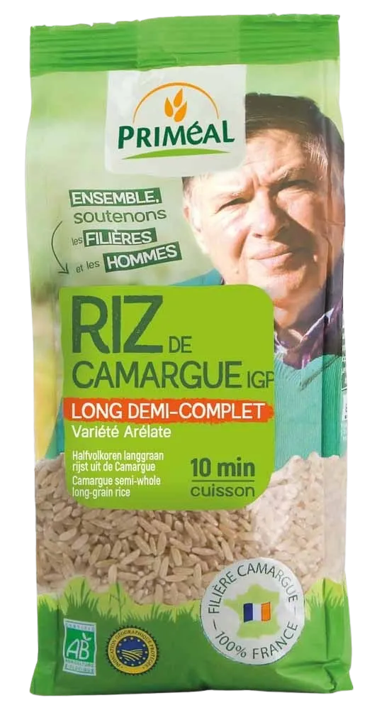 Arroz largo semicompleto ecológico Camargue-500g-Priméal