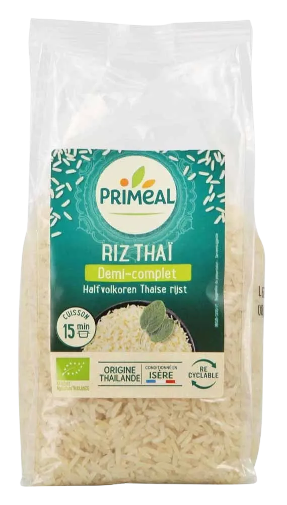 Arroz tailandés medio completo ecológico-500g-Priméal