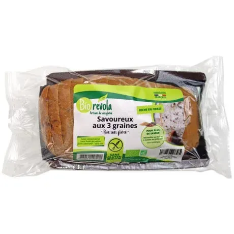 Sabroso con 3 semillas-Pan ecológico y sin gluten-Révola