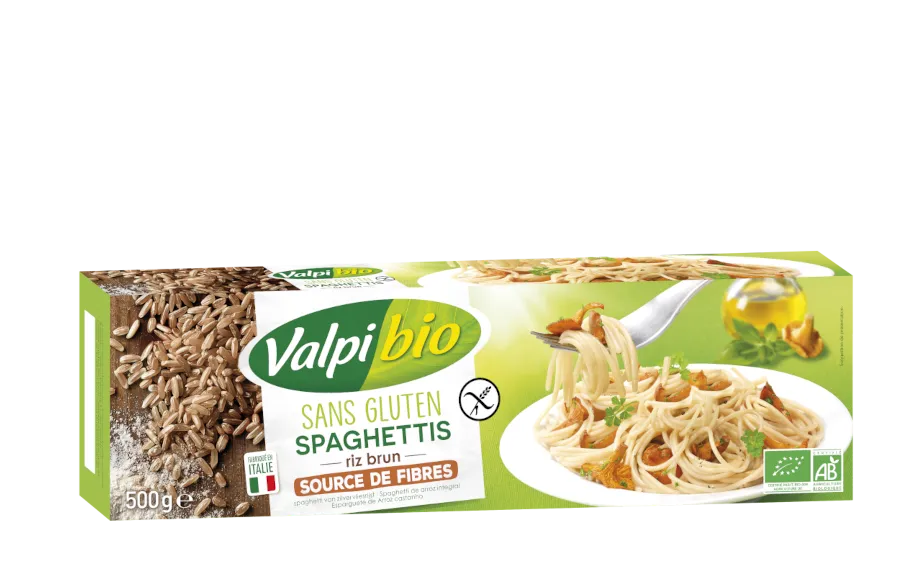 Espaguetis de arroz integral SIN GLUTEN-500g-Valpi ecológico