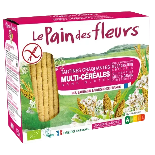 Tostadas crujientes multicereales Bio-150g-Le Pain des fleurs