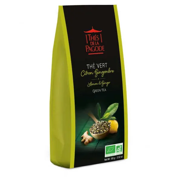 Té Verde Limón Jengibre Bio-100g-Thé de la Pagode