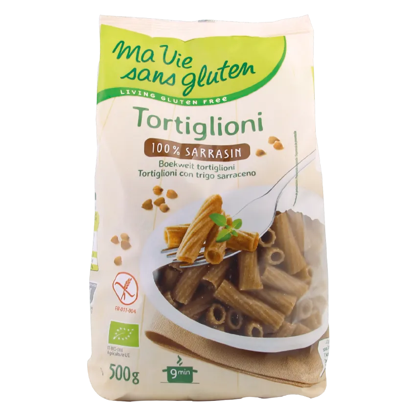 Tortiglioni de trigo sarraceno SIN GLUTEN-500g-Mi vida sin gluten