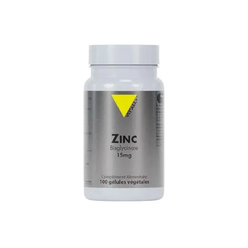 Bisglicinato de Zinc 15mg-100 cápsulas vegetales-Vit'all+