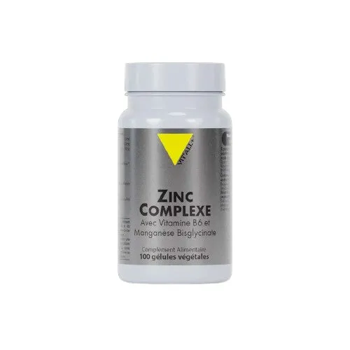 Complejo de Zinc (Zinc, Vitamina B6, Manganeso) - 100 cápsulas - Vit'all+