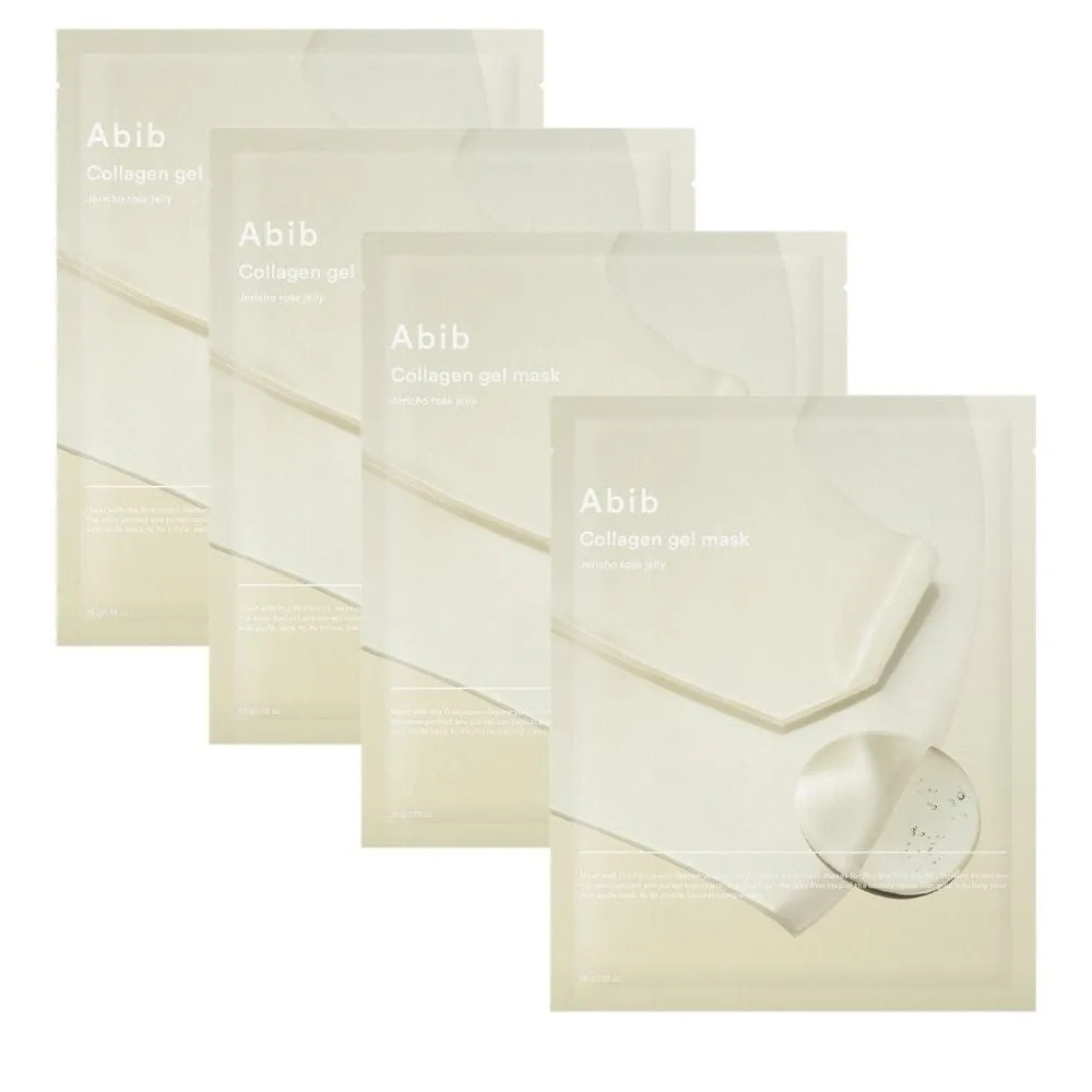 Abib Colágeno Gel Mascarilla Jalea de Rosa de Jericó - 4 Piezas