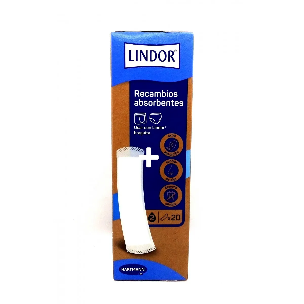 Absorbente Incontinencia Lindor 20 Unidades Recambios