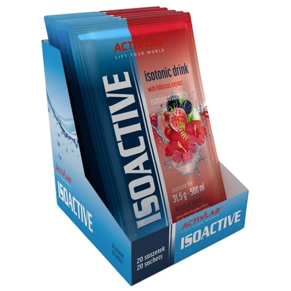 Activlab Isoactive Isotónico con Remolacha, Kiwi-Granada Refrescante - 20 Bolsitas
