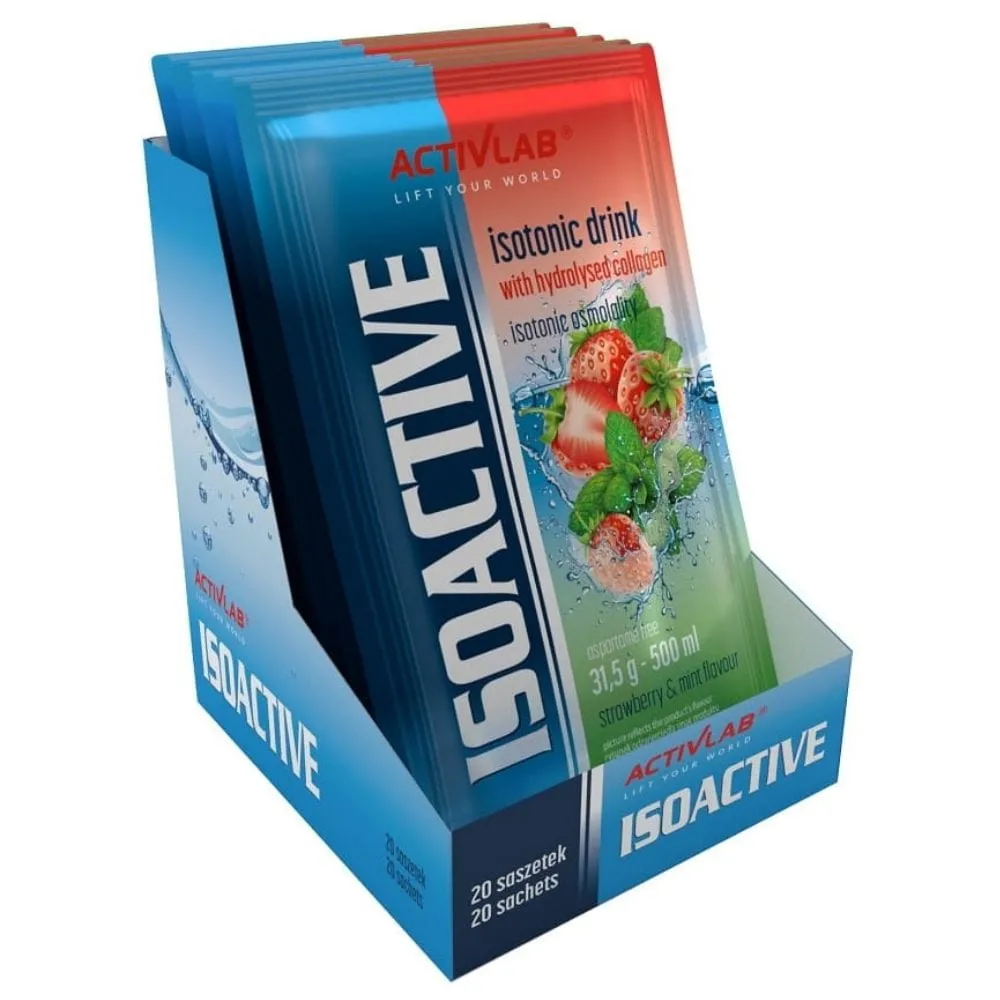 Activlab Isoactive Isotónico con Colágeno, St RAW baya y Menta - 20 Bolsitas
