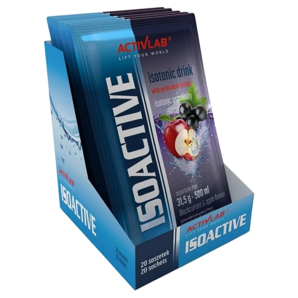 Activlab Isoactive Isotonic con Yerba Mate, Grosella Negra con Manzana - 20 Bolsitas