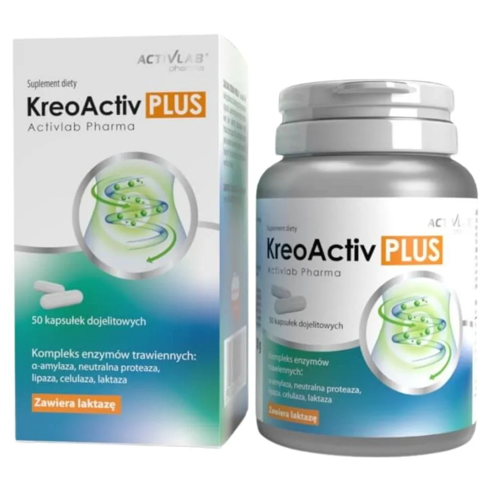 Activlab Pharma KreoActiv PLUS, Enzimas Digestivas - 50 Cápsulas
