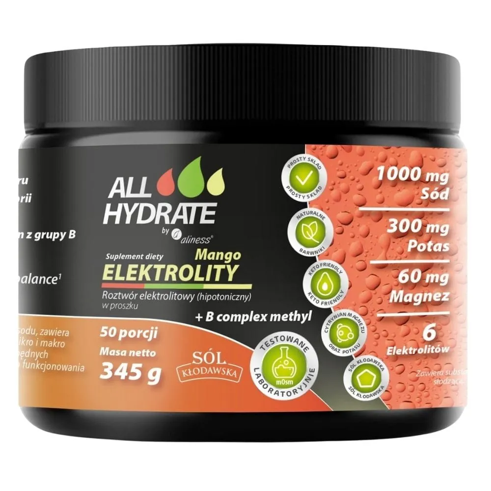 Aliness ALLHydrate Electrolitos + Complejo B Metil, Mango - 345 g