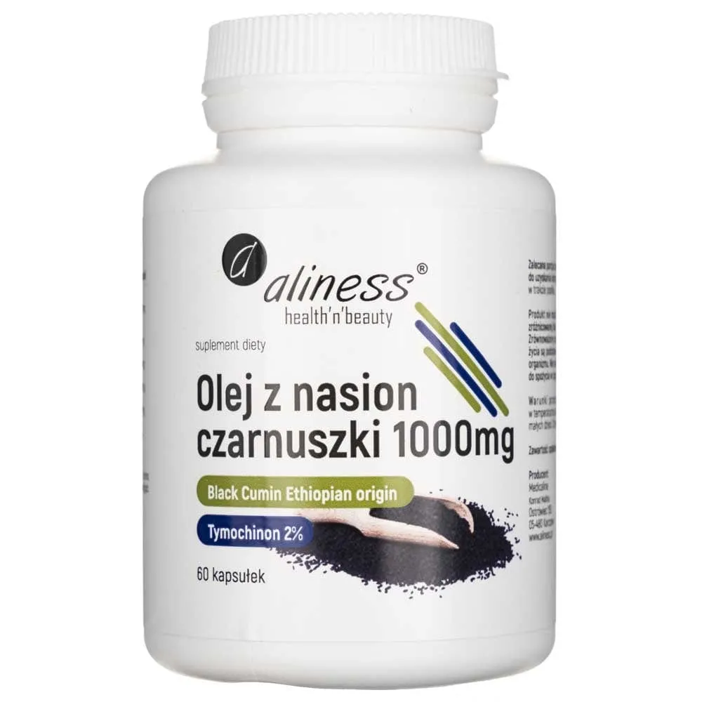 Aliness Aceite de semillas de comino negro 2% 1000 mg - 60 cápsulas